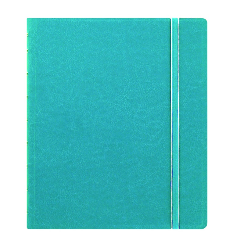 FILOFAX دفتر ملاحظات فيلوفاكس القابل لإعادة التعبئة، 9.25" x 7.25" أكوا - غلاف أنيق يشبه الجلد مع صفحات قابلة للتحريك - إغلاق مرن، فهرس، جيب وعلامة صفحة (B115906U) - Image 1